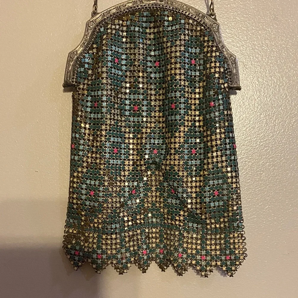 Antique Mandalian Purse Enamel Mesh Art Deco